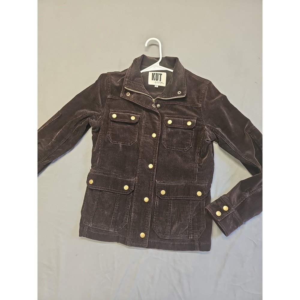 KUT‎ From The Kloth Jacket "Women's Size XS" Corduroy Dark Brown